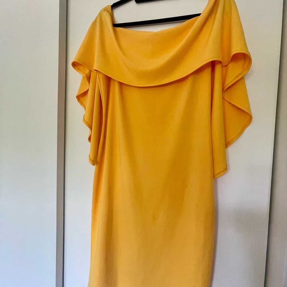 Yellow Off-Shoulder Cocktail Dress
